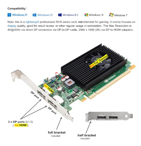 NVIDIA NVS 310 512MB Graphics Card | Refurbished GPU
